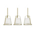 Light Antique Brass with Linen White Fabric Glass and White Shade