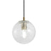 Light Antique Brass with Glass Glass and Clear Textured Shade