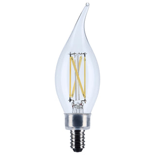 Flame Tip 4 Watt E12 CA10 120V Outdoor (Wet)LED 3500k Light Bulb by Satco
