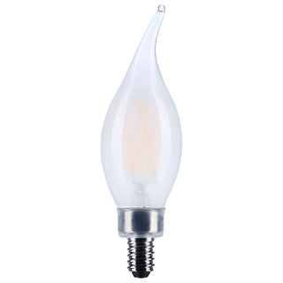 Buy frost Flame Tip 4 Watt E12 CA10 120V Outdoor (Wet)LED 3500k Light Bulb by Satco