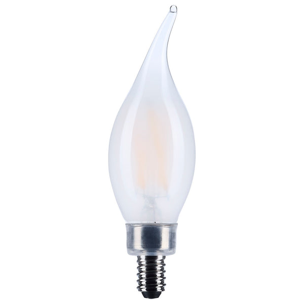 Flame Tip 4 Watt E12 CA10 120V Outdoor (Wet)LED 3500k Light Bulb by Satco
