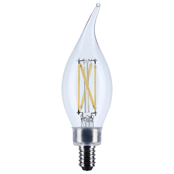 Flame Tip 5 Watt E12 CA10 120V Outdoor (Wet)LED 5000k Light Bulb by Satco