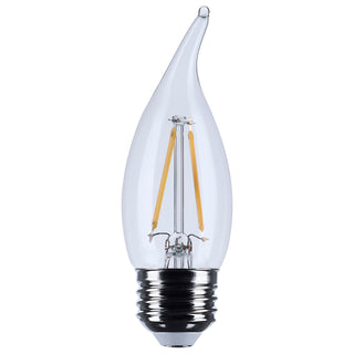 Flame Tip 3 Watt E26 CA10 120V Outdoor (Wet)LED 3000k Light Bulb by Satco