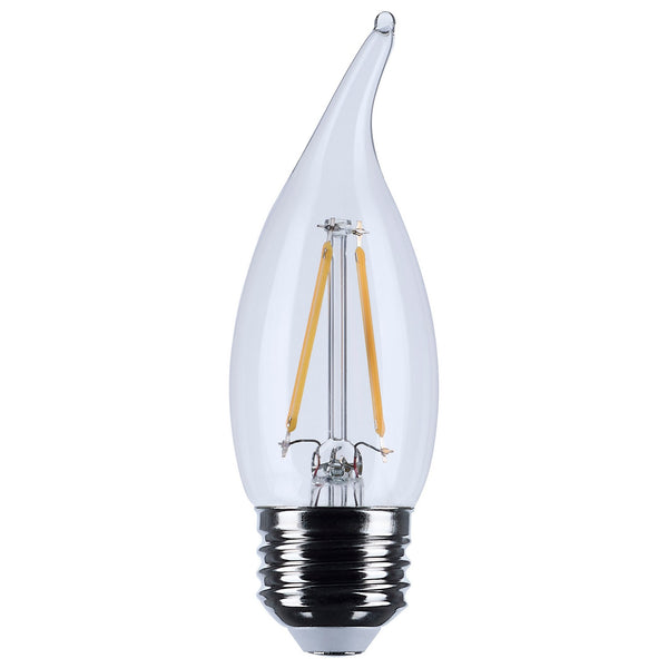 Flame Tip 3 Watt E26 CA10 120V Outdoor (Wet)LED 3000k Light Bulb by Satco