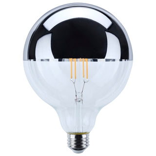 Buy silver Globe 8 Watt E26 G40 120V Outdoor (Wet)LED 2700k Light Bulb by Satco