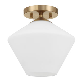 Buy alturas-gold-with-cased-white-glass-and-white-shade Celestial Valley Flush Mount Ceiling Light by Hunter