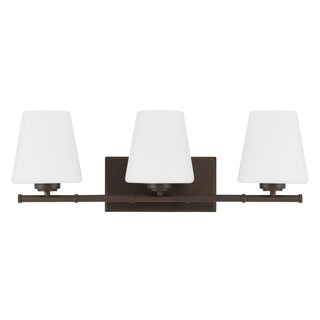 Buy matte-bronze-with-cased-white-glass-and-white-shade Fauna Grove Vanity by Hunter