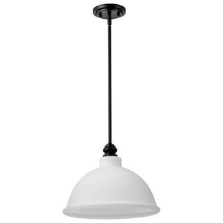 Buy matte-black-with-satin-white-glass Russel Pendant by Nuvo Lighting