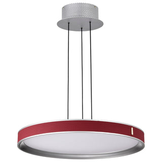 Buy gray-with-red-glass-and-red-shade Bandon Pendant by Nuvo Lighting
