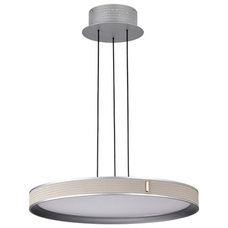 Buy gray-with-off-white-glass-and-natural-cream-shade Bandon Pendant by Nuvo Lighting