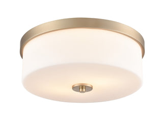 Buy modern-gold-with-etched-opal-glass-and-white-shade Laphia Flush Mount Light by Millennium