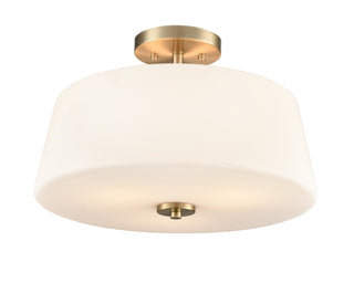 Buy modern-gold-with-etched-opal-glass-and-white-shade Laphia Flush Mount Ceiling Light by Millennium