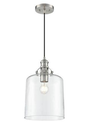 Buy brushed-nickel-with-clear-hammered-glass-and-clear-shade Khrisa Pendant by Millennium