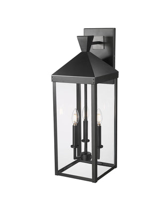 Buy painted-black-with-clear-glass-and-clear-shade Yates Outdoor (Wet) Wall Lanterns by Millennium