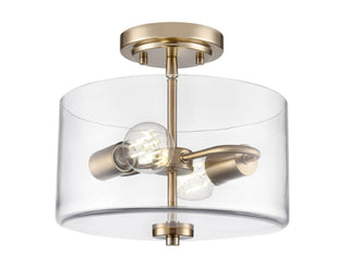 Buy modern-gold-with-clear-glass-and-clear-shade Verlana Flush Mount Ceiling Light by Millennium