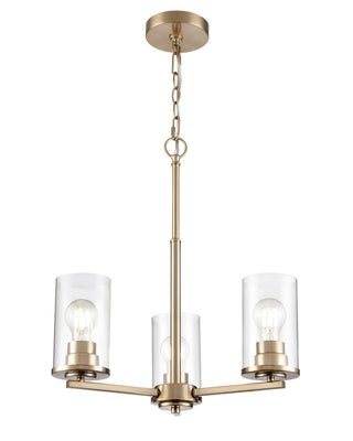 Buy modern-gold-with-clear-glass-and-clear-shade Verlana Chandelier by Millennium
