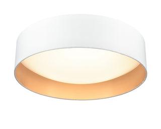 Buy white-with-white-with-burnished-gold-interior-glass Rosata Outdoor (Damp) Flush Mount Light by Millennium