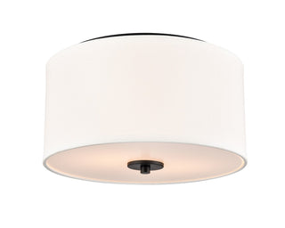Buy matte-black-with-white-glass-and-white-shade Guyten Flush Mount Light by Millennium