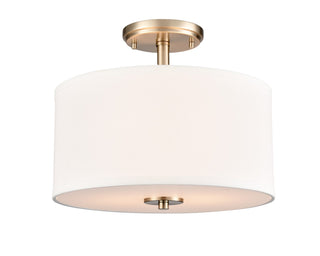 Buy modern-gold-with-white-glass-and-white-shade Guyten Semi-Flush Mount Ceiling Light by Millennium