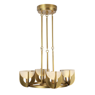 Buy vintage-brass-alabaster Colette Chandelier by Alora