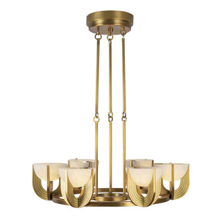 Buy vintage-brass-alabaster-with-opal-glass-glass-and-white-shade Colette Chandelier by Alora