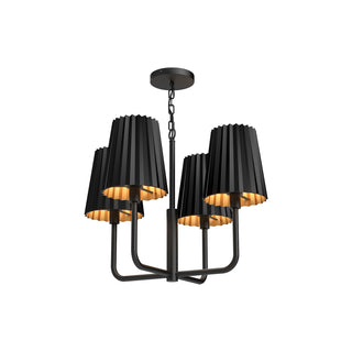Buy matte-black-and-black-shade Plisse Chandelier by Alora