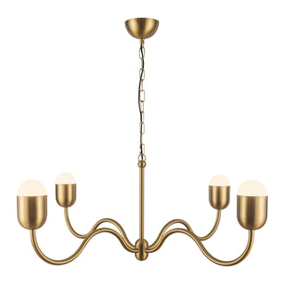 Buy brushed-gold-opal-glass-and-white-shade Effie Chandelier by Alora