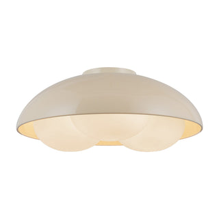 Buy pearl-white-opal-glass-and-white-shade Robyn Flush Mount Ceiling Light by Alora