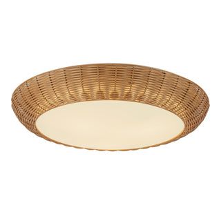 Buy rattan-with-opal-glass-glass-and-woven-natural-shade Merida Flush Mount Ceiling Light by Alora