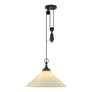 Buy matte-black-white-linen-with-white-linen-shade-glass-and-white-shade Ellen Pendant by Alora