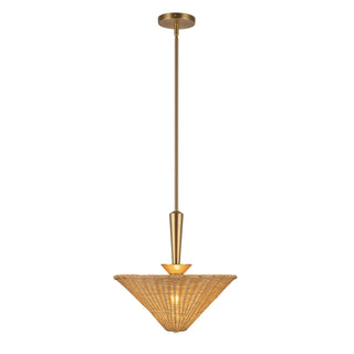 Buy brushed-gold-rattan Bridgette Pendant by Alora