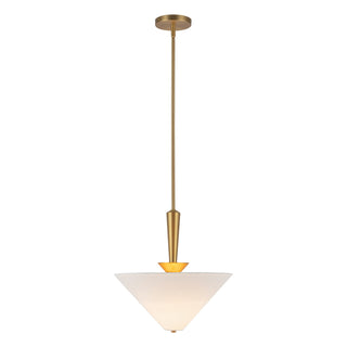 Buy brushed-gold-white-linen Bridgette Pendant by Alora