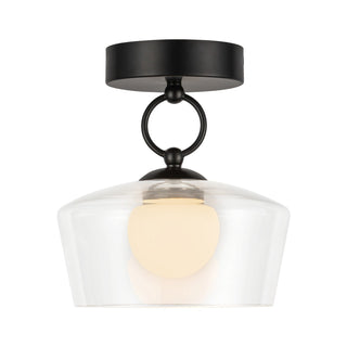 Buy matte-black-clear-glass-and-clear-shade Leota Semi Flush Mount Ceiling Light by Alora