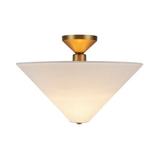 Buy brushed-gold-white-linen Bridgette Flush Mount Ceiling Light by Alora