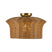 Brushed Gold with Rattan Shade Glass and Woven/Natural Shade