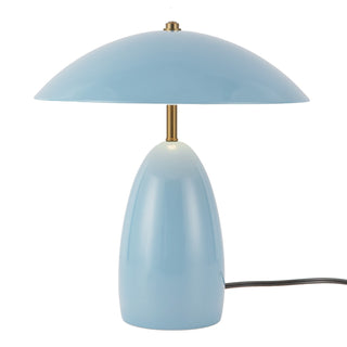 Buy cerulean-with-steel-shade-glass-and-metal-shade Poppy Table Lamp by Alora