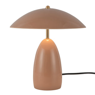 Buy peach-with-steel-shade-glass-and-metal-shade Poppy Table Lamp by Alora