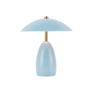 Buy cerulean-with-steel-shade-glass-and-metal-shade Poppy Table Lamp by Alora