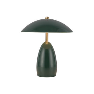 Buy pine-green-with-steel-shade-glass-and-metal-shade Poppy Lamp by Alora