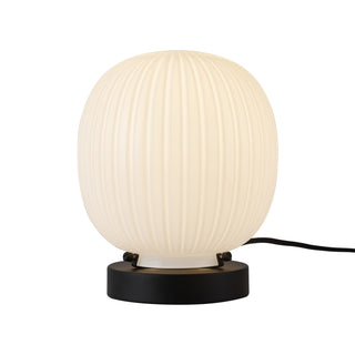 Buy matte-black-glossy-ribbed-opal-glass-and-white-shade Cherise Table Accent Lamp by Alora