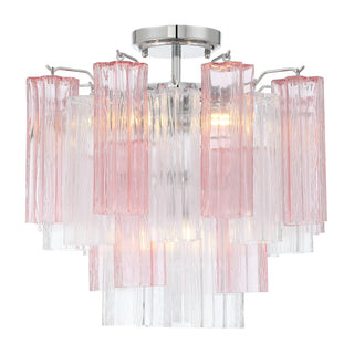 Buy polished-chrome-with-tronchi-glass-glass Addis Semi Flush Mount Light by Crystorama