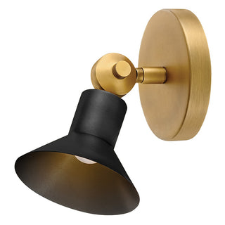 Buy heritage-brass-and-black-shade Dom Outdoor (Damp) Sconce by Hinkley
