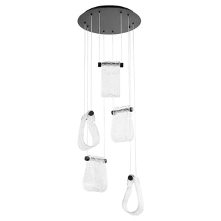 Buy black-with-clear-glass-and-clear-textured-shade Veer Outdoor (Damp) Pendant by Quorum