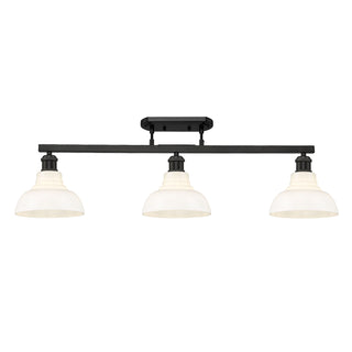 Buy matte-black-with-vintage-milk-glass-glass-and-white-shade Carver Semi-Flush Mount Ceiling Light by Golden