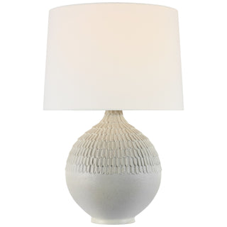 Buy volcanic-white-with-17-x-18-x-13-linen-glass-and-white-shade Morava Table Lamp by Visual Comfort Signature