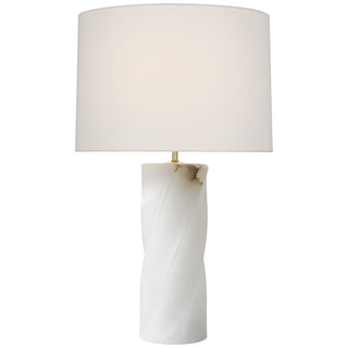 Buy alabaster-with-16-5-x-17-x-11-75-linen-glass-and-white-shade Ripley Table Lamp by Visual Comfort Signature