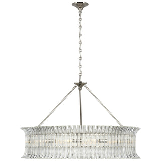 Buy polished-nickel-with-clear-crystal-glass-and-clear-textured-shade Rhine Outdoor (Damp) Chandelier by Visual Comfort Signature