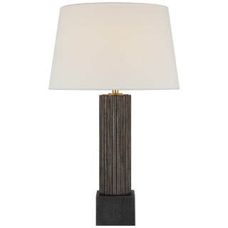 Buy vintage-walnut-and-ebonized-oak-with-14-5-x-17-5-x-11-linen-glass-and-white-shade Reeve Table Lamp by Visual Comfort Signature
