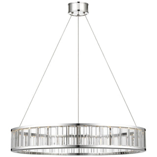 Buy polished-nickel-with-crystal-glass-and-white-shade Iterna Outdoor (Damp) Chandelier by Visual Comfort Signature