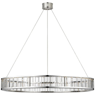 Buy polished-nickel-with-crystal-glass-and-clear-textured-shade Iterna Outdoor (Damp) Chandelier by Visual Comfort Signature